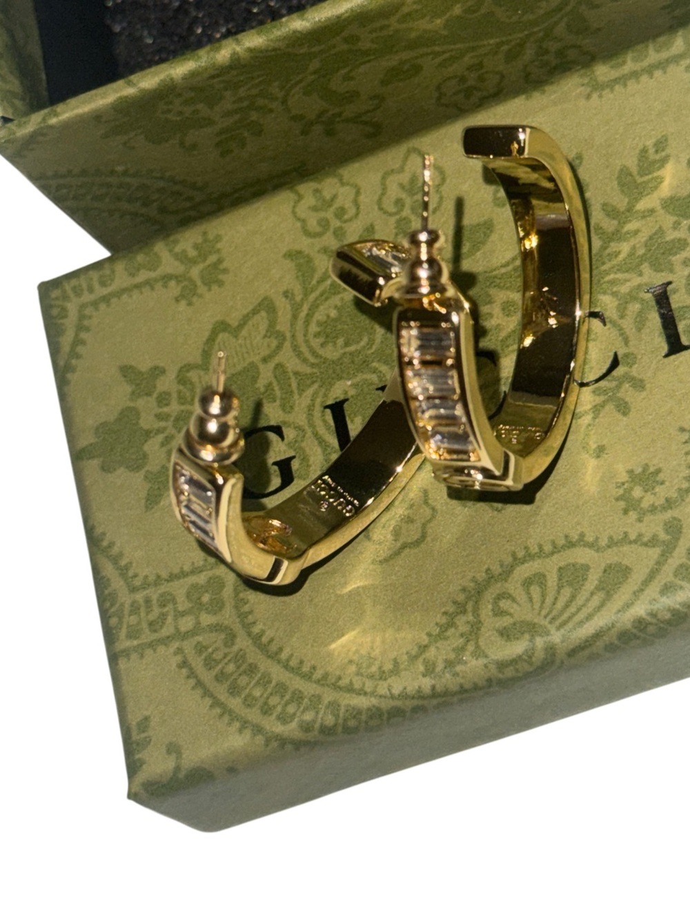 Gold Crystal Hoop Earrings Rhinestone Huggie Statement Jewelry